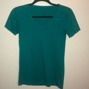 Nike Teal Green Dri-Fit V-Neck Shirt